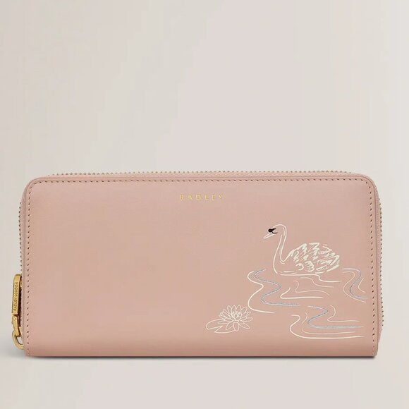 Prairie Pink Swan Leather Wallet RADLEY LONDON, NWT - Picture 1 of 7